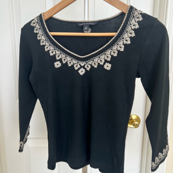 Banana Republic Tops - Black 3/4 length sleeves t shirt ,gently worn .